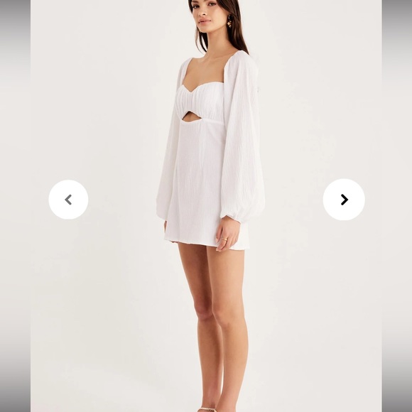 Rumer Camille mini‎ dress white NWT Large - Picture 2 of 6